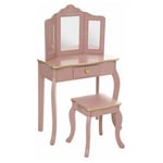 Coiffeuse & Tabouret Enfant Sissi 98cm Rose