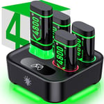 HEYLICOOL 4x4800mWh Rechargeable Battery Pack for Xbox One/Xbox Series X|S Controller,Fast Charging Xbox Batteries with Charger Station & Light Control for Xbox Series X/S, Xbox One S/X/Elite