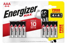 Energizer Max AAA Alkaline Batteries - Pack of 8