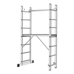 HIGH Echelle 2 plans en aluminium modulable échafaudage escabeau plateforme de travail 7 marches