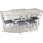 Housse table rectangle + chaises - 6 à 8 personnes - gris mastic