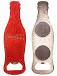 Coca Cola Glitter Red Bottle Cap Opener Fridge Magnet Bar Tool Set Beer Drink