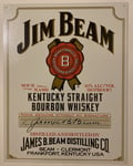 Vintage Replica Tin Metal Sign JIM BEAM WHITE LABEL LICENSED 40x31cm 1061