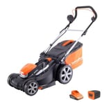 Yard Force - Tondeuse à Gazon Rotative Sans Fil 37cm, avec Batterie Lithium-Ion 40V et Chargeur Rapide - LM G37A