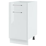 Cuisineandcie - Meuble bas de cuisine Eco Blanc Brillant 1 porte 1 tiroir l 40 cm