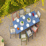 Table de jardin extensible - 8/10 places - Aluminium - Gris bleuté - SANTORIN  