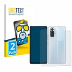 2x Anti-Reflets Protection Ecran pour Xiaomi Redmi Note 10 Pro / Max (Avant +