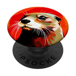 Otter Pop Art Colorful Drawing Painting PopSockets Adhesive PopGrip