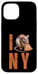 Coque pour iPhone 15 Funny NY City Rat Mangeant Pizza Pepperoni