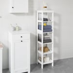 SoBuy® 5 Tiers Bathroom Storage Shelf Cabinet Unit Free Standing,BZR14-W,UK