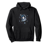 Cute Penguin Astronaut in Space Adventure Apparel Pullover Hoodie