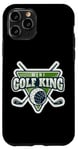 Coque pour iPhone 11 Pro Mini joueur amateur de golf King Lover pour homme et garçon