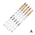 5pcs Acrylic Brushes Set Nail Art Uv Gel Polish Pusher A White