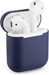 Protective Case for Apple Airpods 1 Silicone Case Airpod Case (Dark Blue)