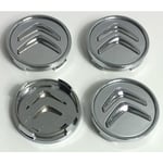 Cit02- 60MM 4-pack Centrumkåpor Citroen Silver one size