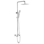 Ibergrif M20742W Colonne Carré avec Étagère, Douche de Tête et Douchette, Flexible, Support, Blanc