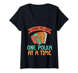 Womens Living my Life one Polka at a Time Polish Polka V-Neck T-Shirt