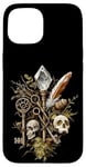 iPhone 15 Crystal skull and key motif - Goblincore Case