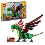 LEGO Creator 3-en-1 Le Dragon médiéval - Se transforme en Serpent de mer ou en phénix - Jeu de Construction pour garçons et Filles Amoureux des Animaux - Idée de Cadeau d’Anniversaire dès 9 Ans 31161