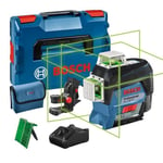 Laser Lignes Bosch Professional GLL 3-80 CG a lignes vertes avec support BM1,...