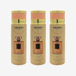 3 X Galaxy Plus Concept Miss Perfume Body Spray Pour Femme Long Lasting 200ml