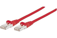 Intellinet Network Patch Cable, Cat7 Cable/Cat6A Plugs, 1.5m, Red, Copper, S/FTP, LSOH / LSZH, PVC, RJ45, Gold Plated Contacts, Snagless, Booted, Polybag