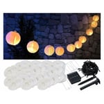 Guirlande LED solaire - LUNARTEC - Blanc chaud - 50 lampions - 10m