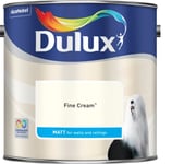 Dulux Matt Interior Walls & Ceilings Emulsion Paint 2.5L - Fine Cream