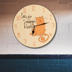 Funny Cat Wall Clock Cartoon Kitchen Unique Large Clocks UK 283mm Dia Gift Boxed