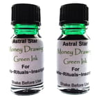 MONEY DRAWING INK - For Inscribing Spells Ritual Candle Magick  2 x 10ml Bottles