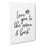 Love You To The Moon And Back V2 Typography Canvas Print for Living Room Bedroom Home Office Décor, Wall Art Picture Ready to Hang, 30 x 20 Inch (76 x 50 cm)