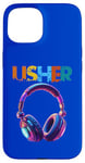 iPhone 15 Vintage USHER Hiphop Headphone Retro Music Design Case