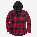 CARHARTT Skjorte jakke Flannel Fleece Lined Hooded OXBLOOD (XL)