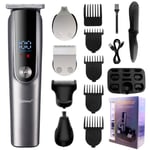 HATTEKER Mens trimmer Cordless Hair Clippers Beard Trimmer 5 IN 1 Grooming Kit