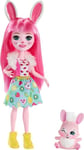 Enchantimals Mini-poupée Bree Lapin Et Figurine Animale Twist, Aux Longs Cheveux Roses, avec Jupe Amovible Et Faux Col, Jouet pour Enfant, FXM73