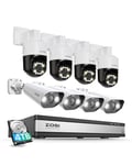 ZOSI 4K Kit Caméra de Surveillance PoE, 5MP Caméra PT Extérieure avec NVR 8MP 16 Ports Extensible à 32CH, Détection de Personne et Véhicule, Suivi Auto, Spotlight et Sirène, Audio Bidirectionnel