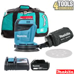 Makita DBO180Z 18V Random Orbit Sander + 1 x 5Ah Battery, Charger & LXT400 Bag