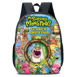 Vattentät Mina sjungande monster printed Mina sjungande monster Printed Barnryggsäck Skolväska Reseryggsäck för pojkar Flickor Ryggsäck Skola B C