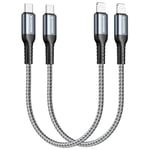 BLACKSYNCZE USB C to Lightning Cable, 2Pack 0.3M USB C iPhone Charger Cable MFi Certified Short Nylon Braided PD Fast iPhone Charging Cable for iPhone 14 13 12 11 Pro Max Mini XR XS X 8 Plus 7 6s 5s