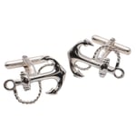 English Made 925 Sterling Silver Anchor Cufflinks with Gift Box