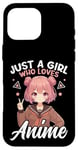 Coque pour iPhone 16 Pro Max Just a Girl Who Loves Anime Merch Afro-Américain Afro