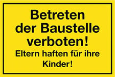 Metafranc 500470 Safety Sign "Betreten der Baustelle verboten!" - 400 x 250 mm/Signage/Prohibition Sign/No Entry/Private Property/Construction Site Marking/Commercial Marking