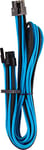 Câbles PCIe (connecteur simple) type 4 Gen 4 à gainage individuel CORSAIR Premium – bleus/noirs