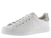 Victoria Basket Basse Tenis Cuir & Arrière Pailletée & Logo Perforé 1125104 pour Femme Antracita 37