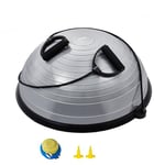 VEVOR Demi-ballon Fitness 62 cm, Ballon d'Équilibre Capacité 300 kg, Station d'Équilibre avec Bande de Résistance et Pompe à Pied, Entraînement Complet du Corps, Domicile, Gym, Gymnastique, Gris