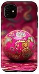 Coque pour iPhone 11 Rose Paisley Retro Lucky Disco 8 Ball Accessoires de mode