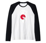 Spartan warrior Japanese flag. Design Japan Vintage Raglan Baseball Tee