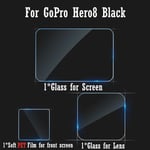 Protecteur d'écran en verre noir Guatemala,protection d'objectif,film de protection pour Go Pro,fore11,10,9/8,fore8,9,10,11 - Type 3PC For GoPro Hero8