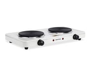 KRYPTON 2000W Double Hot Plate for Table Top Cooking 2 Ring Cast Iron Hob