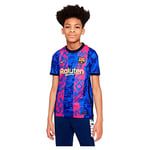 Nike Mixte Fc Barcelone, Saison 2021/22, Équipement de Jeu, Maillot, Hyper Royal/Varsity Maize, 8-9 ans EU